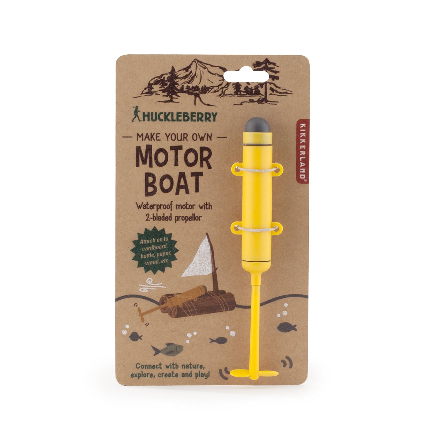 Kikkerland Diy Make Your Own Motor Boat Huckleberry Toy For Kids, Outdoor Activities