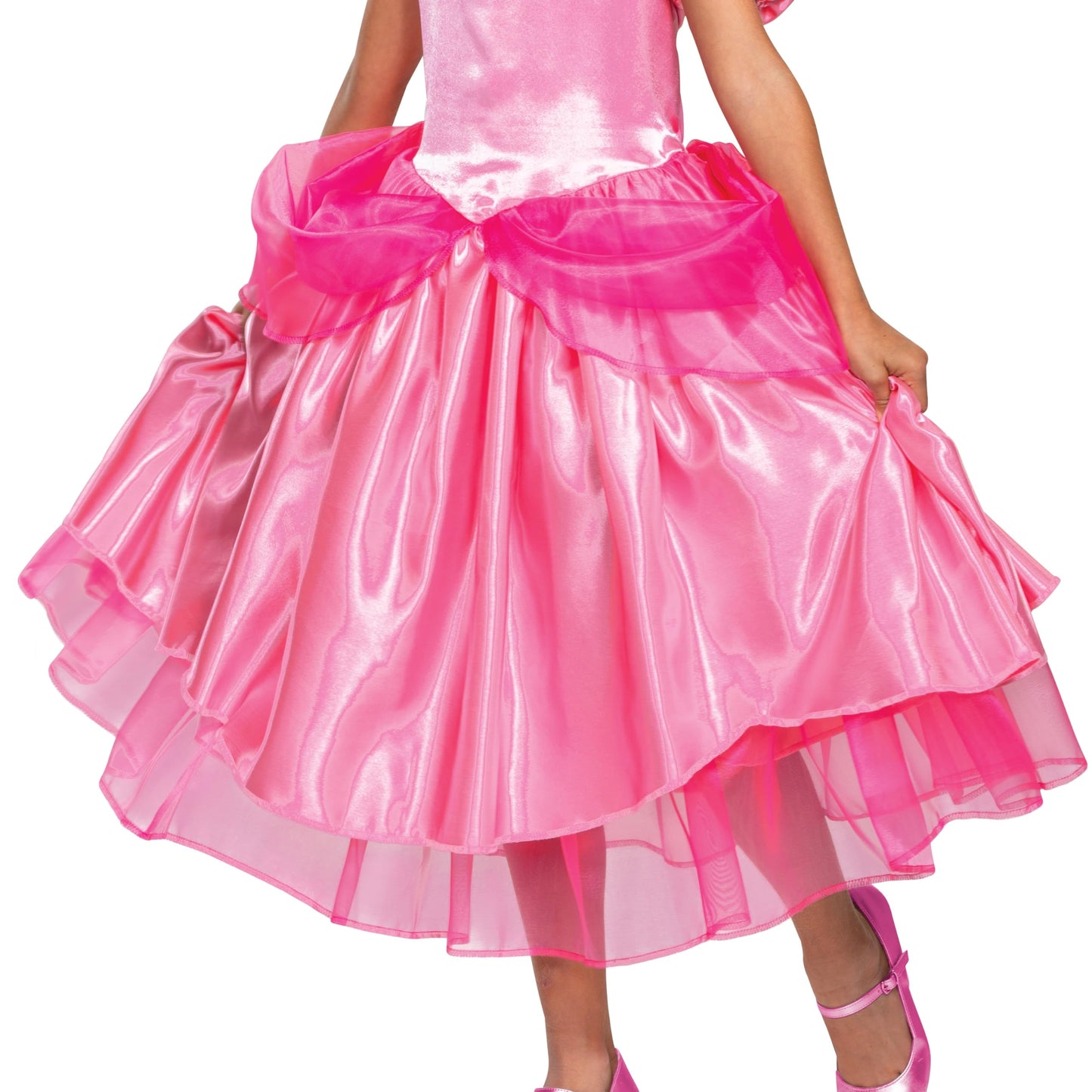 Disguise Princess Peach Costume Dress, Nintendo Super Mario Bros Deluxe Dress Up Outfit For Girls, Kids Size Small (4-6X), Pink