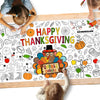 Family Fun Thanksgiving Activity Poster - 31.5 X 72 Inches, Turkey-Themed Thanksgiving Day Party, Versatile Paper Coloring Banne