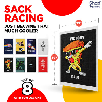 Potato Sack Race Bags | Yard Games | Durable, Interwoven Plastic | Fun, Meme Designs | Family Games For Kids And Adults | Party