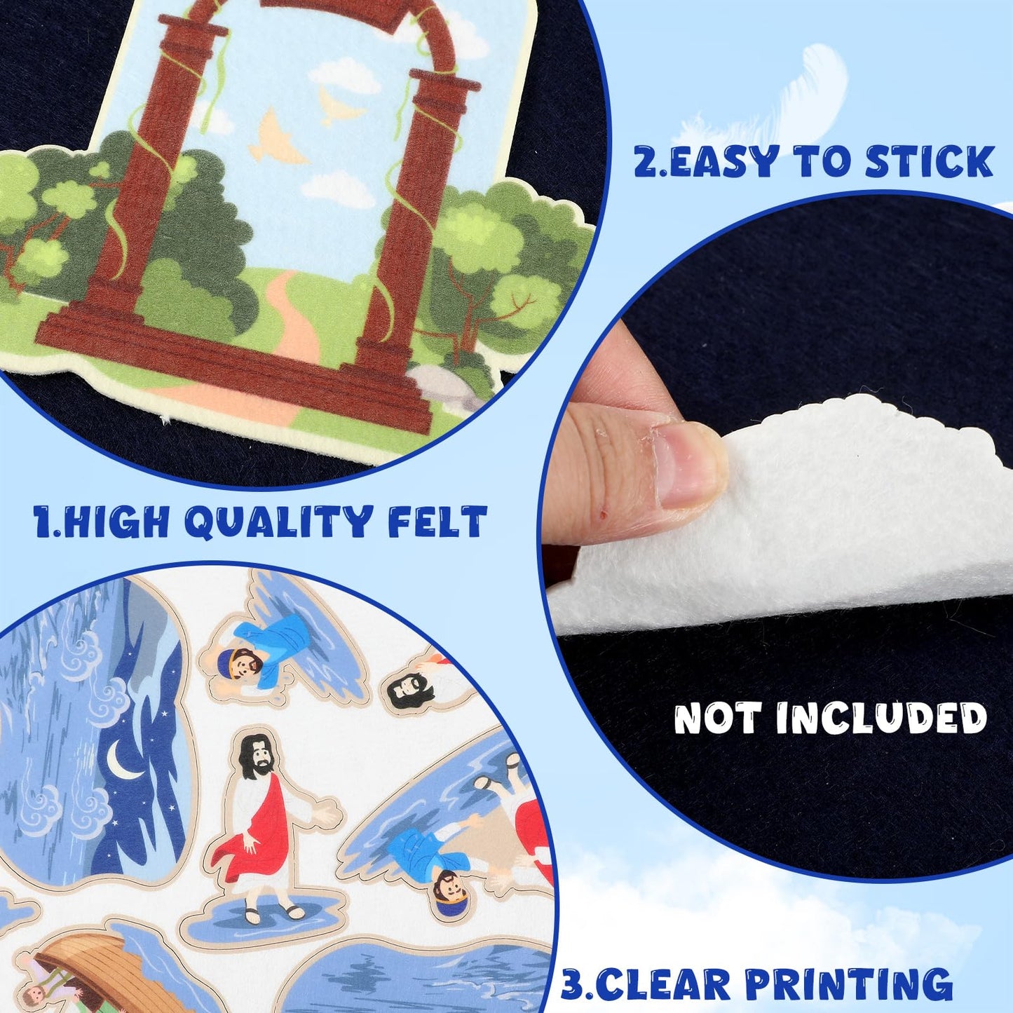 Windkream 12 Set Felt Board Stories Pieces Set Felt Animals Bible Fairy Tales For Preschool Animals Figures Flannel Board Storie