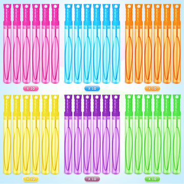Bubble Wand, 60 Pcs Bubble Wands Bulk In 6 Colors, Bubble Party Favors For Kids, Summer Toys, Indoor Outdoor Activity, Themed Bi