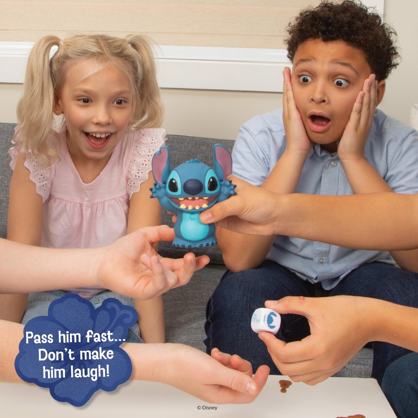 PlayMonster Laughing Stitch Dice Games - Multi-Player Family & Kids Travel Dice Set, Ages 6+, Fun Disney Stitch Toy