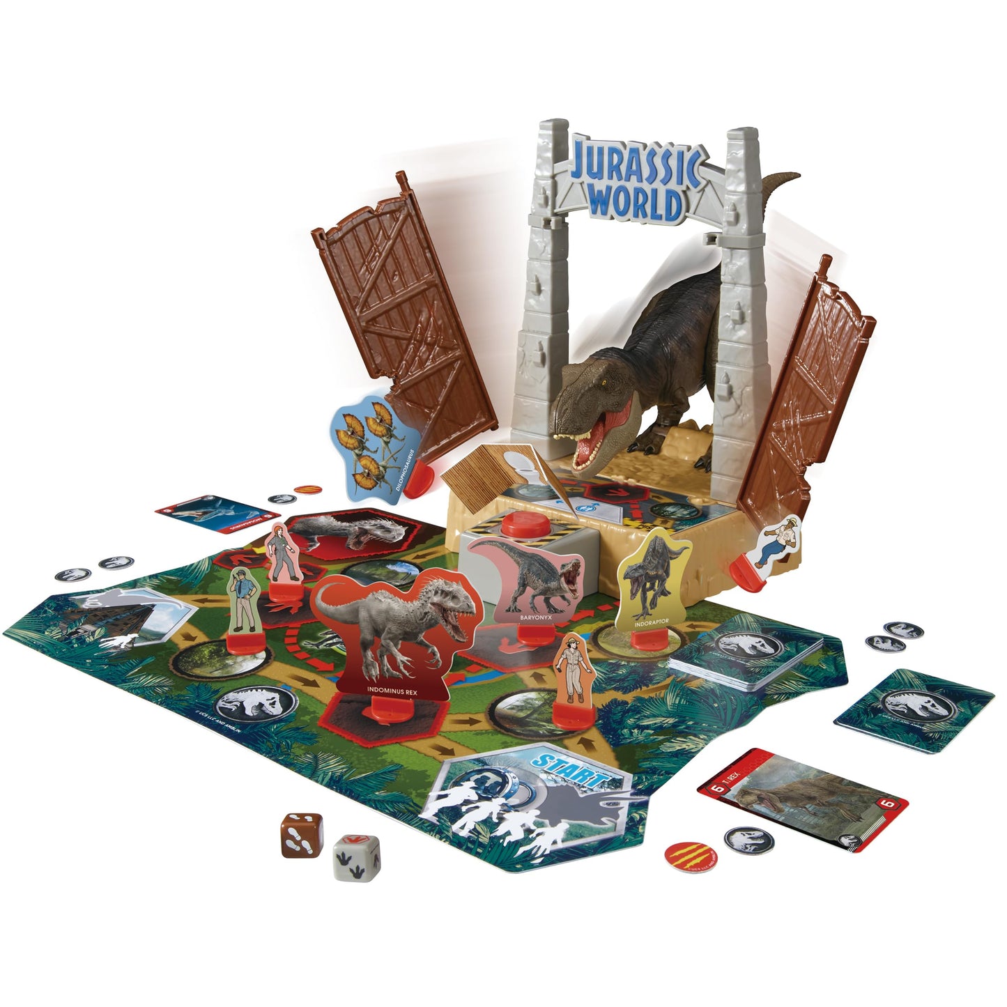 Epoch Games Jurassic World T. Rex Panic - Action-Packed Tabletop Dinosaur Game For Ages 5+