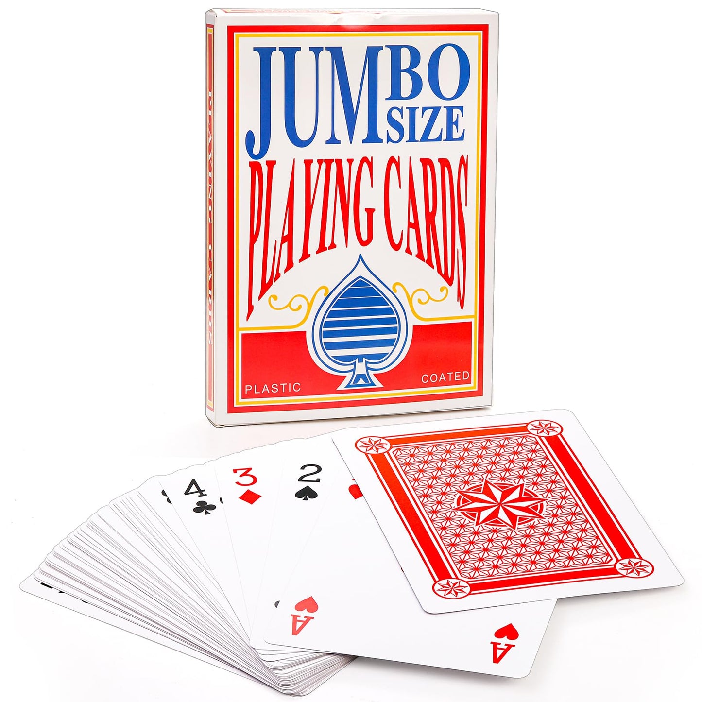 Yopay 2 Pack Jumbo Giant Playing Cards, Oversized Poker Deck Cards For Casino Theme Party Decoration, 8 X 11In Big Full Deck Huge Poker Of Game Magic Fun For School, Classroom, Senior