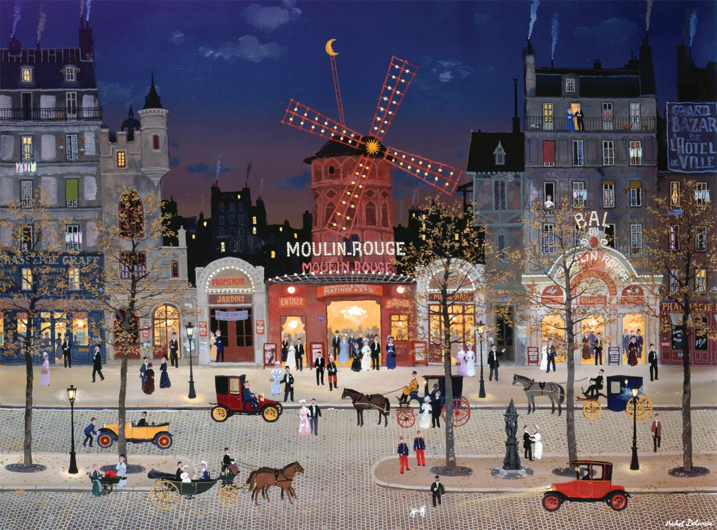 Buffalo Games Michel Delacroix Le Moulin Rouge 1000 Piece Jigsaw Puzzle - Multi Color Art Puzzle for Adults and Kids