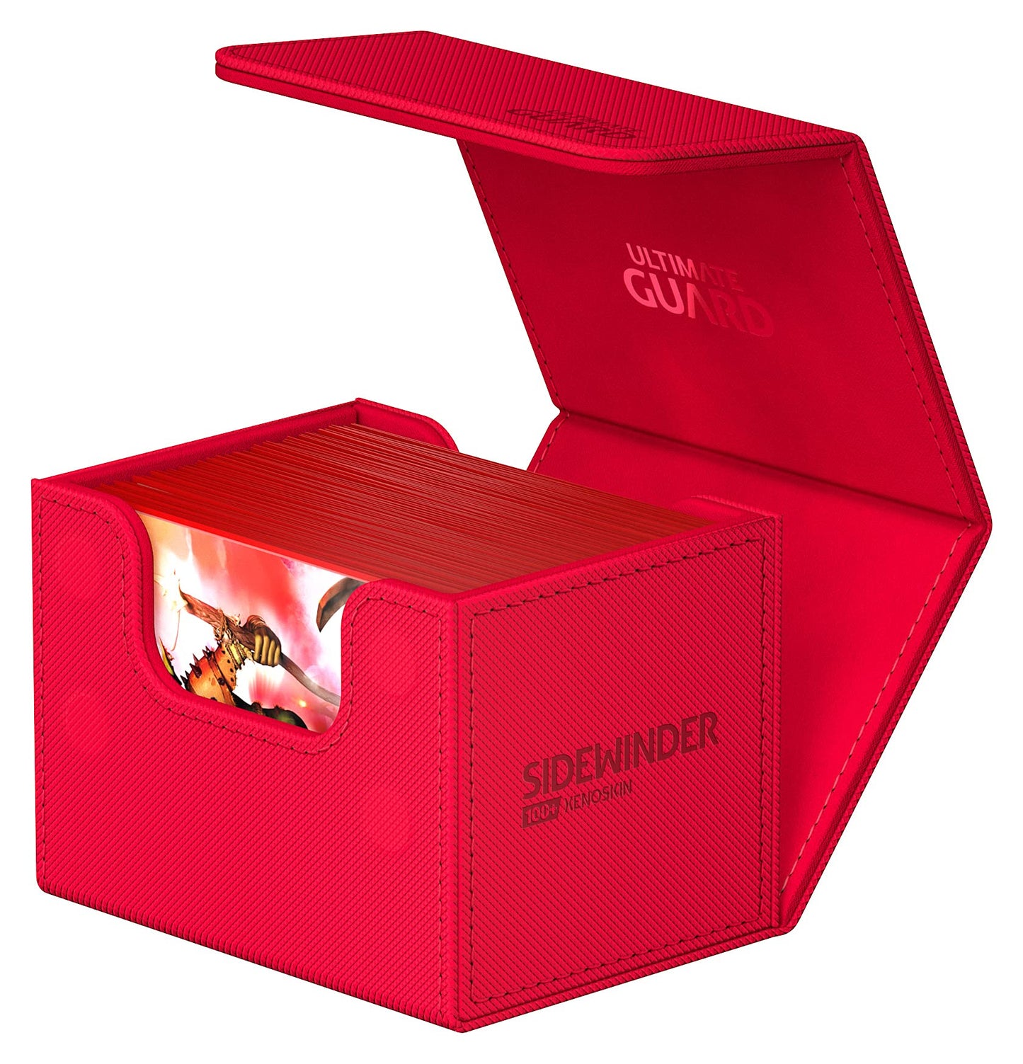 Ultimate Guard Sidewinder 100+, Deck Box For 100 Double-Sleeved Tcg Cards, Red, Magnetic Closure & Microfiber Inner Lining For Secure Storage