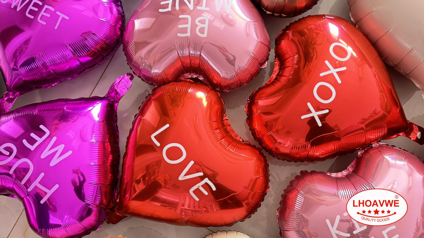 12 Pcs Red Heart Balloons 18 Inch Xoxo Balloons Love Balloons For Valentines Day Decorations Bridal Shower Wedding Decorations