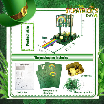 Vecacosic Leprechaun Trap Kit for Kids, Wood DIY How to Catch A Leprechaun Kit St Patricks Day Leprechaun Trap Decorations, Funn