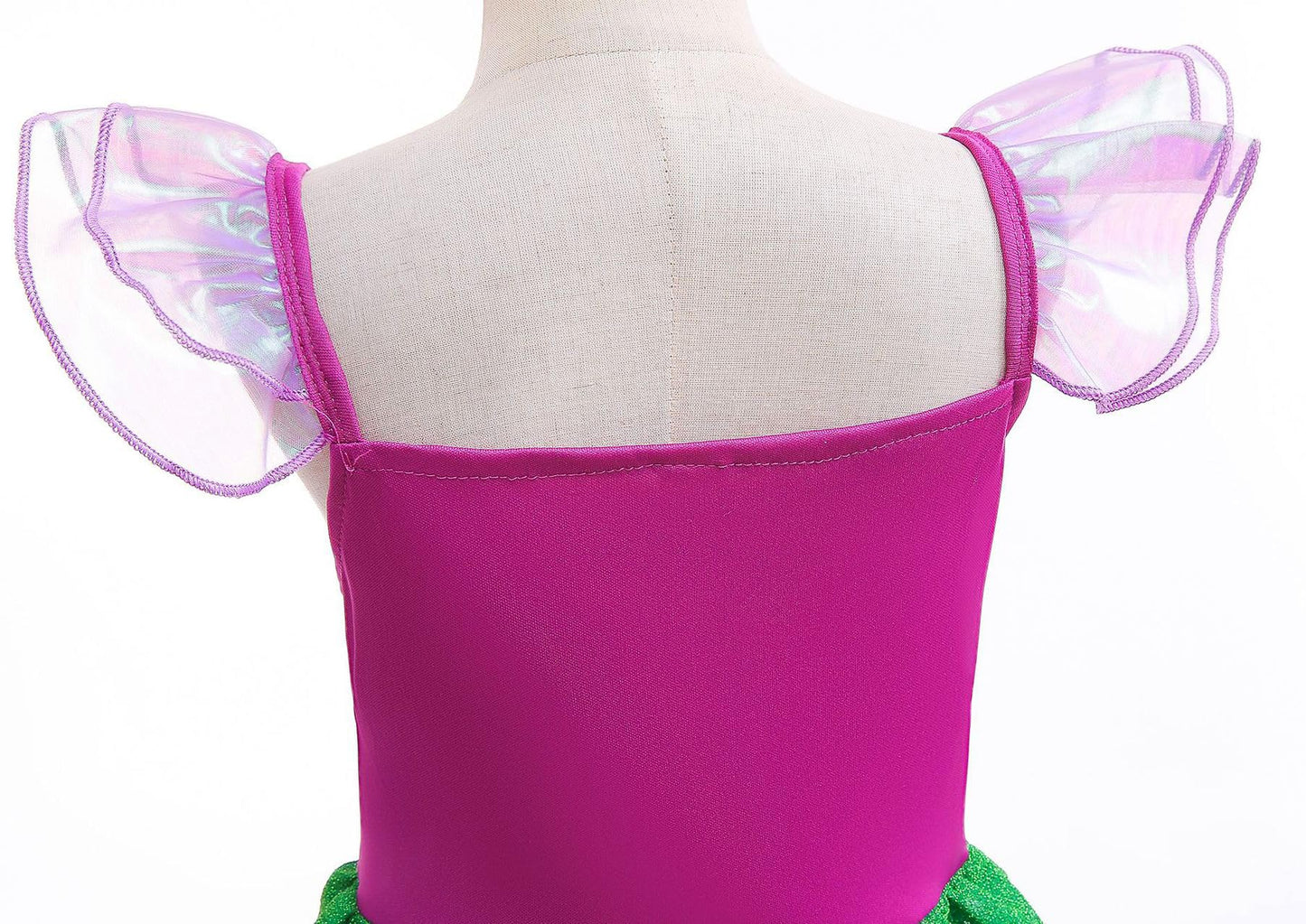 Huutiomys Little Girl Luxury Mermaid Costume Princess Dress For Girls With Accessories (Green, 8-9 Years)