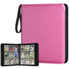 GERMUN 9 Pocket Card Binder enhanced Zip Trading Card Binder 720 Double Sided Pocket PU Card Collection Binder Collector Card Album Card Folder for MTG TCG Sports Cards Game Cards (Pink)