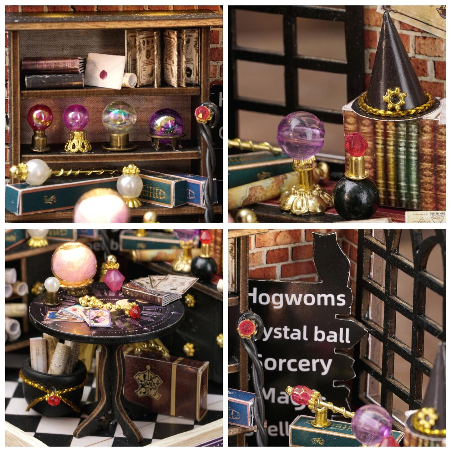 CUTEROOM DIY Doll House Miniature Furniture Wooden House Kit with Dust Cover & LED Light and Accessories - New Three Styles QT S