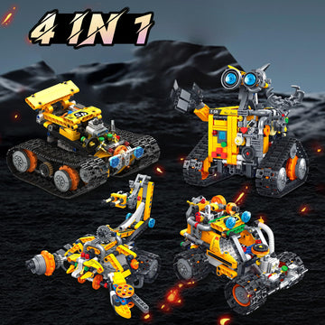 Bouraw Robot Building Kit, App & Remote Control Robot Toys For Kids, 4 In 1 High-Tech Remote Control Building Block Robot, Creat