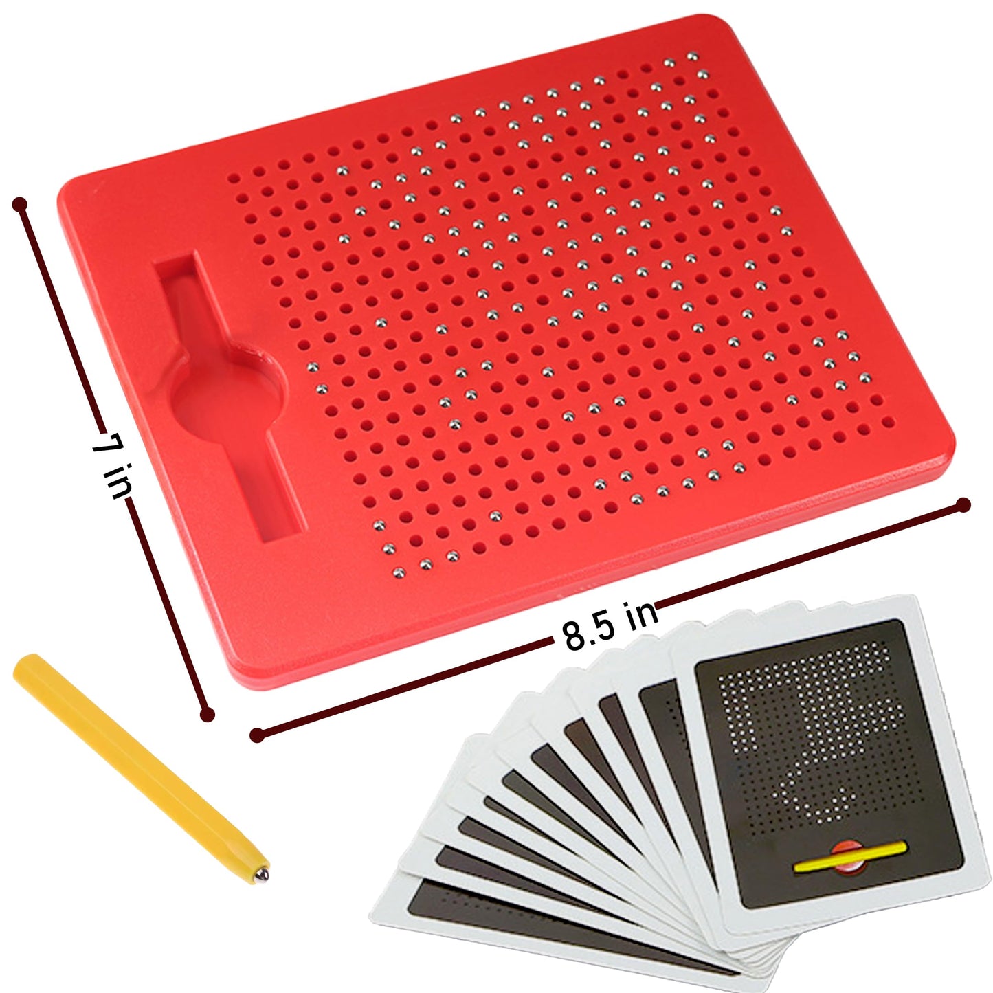 RAINBOW TOYFROG Magnetic Drawing Board - Sensory Activity for Kids 4-8, Red, ABS Material, Perfect Travel Toy