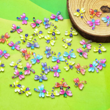 50Pcs Mini Dragonfly For Crafts Dollhouse Miniature Resin Tiny Dragonflies For Fairy Garden Dollhouse Micro Landscaping Decorati