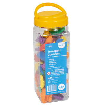 Edxeducation Transport Counters - Set Of 72 - Learn Counting, Colors, Sorting And Sequencing - Hands-On Math Manipulative For Ki