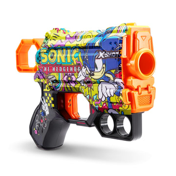 X-Shot Skins Menace - Sonic Hyper Spike (2 Pack + 16 Darts) By Zuru, X-Shot, Easy Reload, Air Pocket Dart Technology, Toy Foam Dart Blaster For Kids, Teens, Adults, Frustration Free Packaging