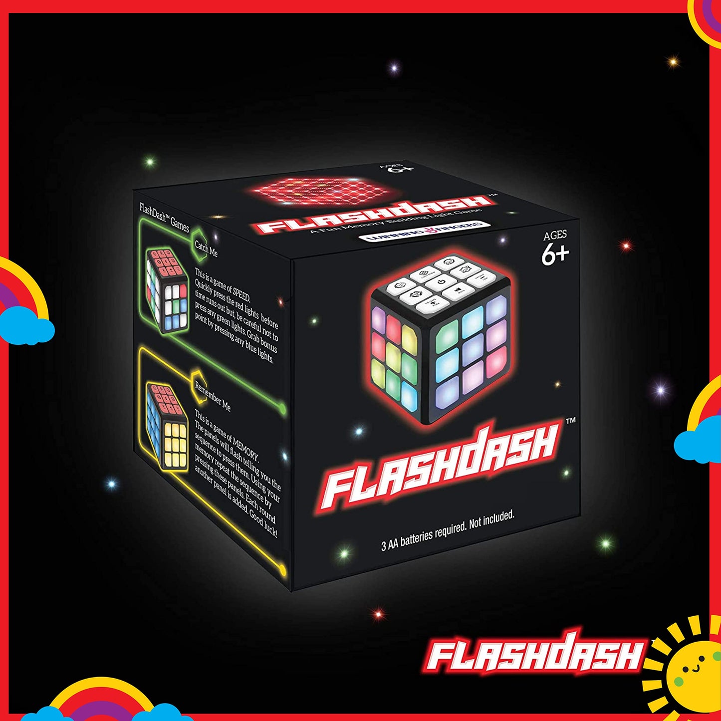 Winning Fingers Flashing Cube - Electronic Memory And Brain Game - 4-In-1 Handheld Stem Toys For Girls And Boys Ages 6-12 - Fun Family Game And Educational Gifts For Kids