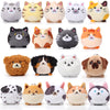 Halloscume 18 Pcs Mini Plush Cat Puppy Stuffed Animals Bulk 3.15 Inch Small Kitten Dog Animal Toys Keychains Set For Birthday Ea