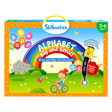 Skillmatics Educational Game - Alphabet Big And Small, Reusable Activity Mats With 2 Dry Erase Markers, Gifts For Ages 3 To 6