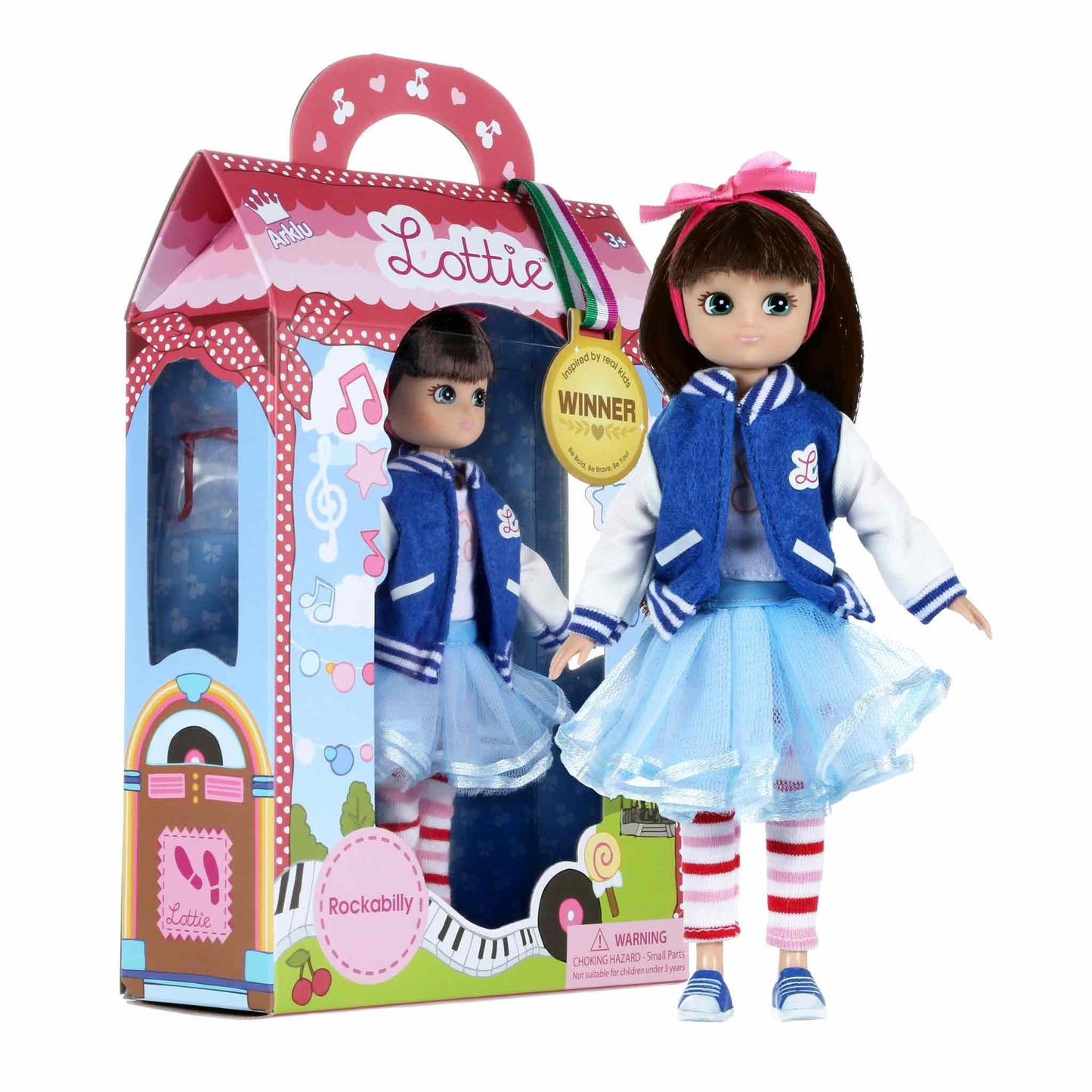 Lottie Rockabilly Doll In Vintage Style Doll Jacket | Great Gifts For Girls & Boys Age 6 And Up