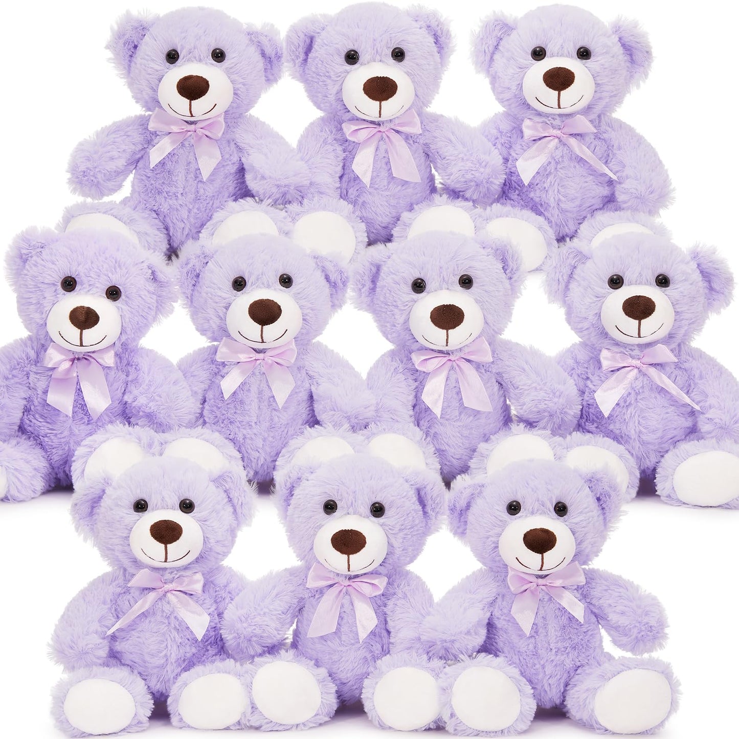 Maogolan Bulk Teddy Bear Baby Shower, 10 Packs Small Teddy Bear Stuffed Animals In Bulk,13.5 '' Small Stuffed Bears Plush For We