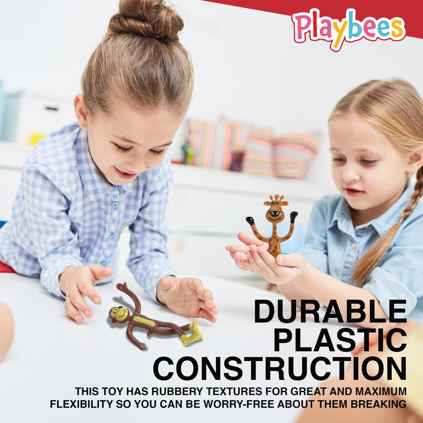 Bendable Zoo Animal Figures Toys - 12 Pack - Durable Plastic Jungle Animals Figures - Engaging & Bendable Rainforest Creature To