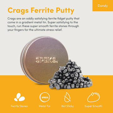 Speks Crags Ferrite Putty | 500+ Ferrite Stones in a Tin, Fidget Toy for Adults & Teens 14+, Desk Toy for Office, Christmas Gift