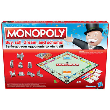 Monopoly Game - Family Board Game for 2-6 Players, Ages 8+, Multi-color, Includes 8 Tokens, Model C1009