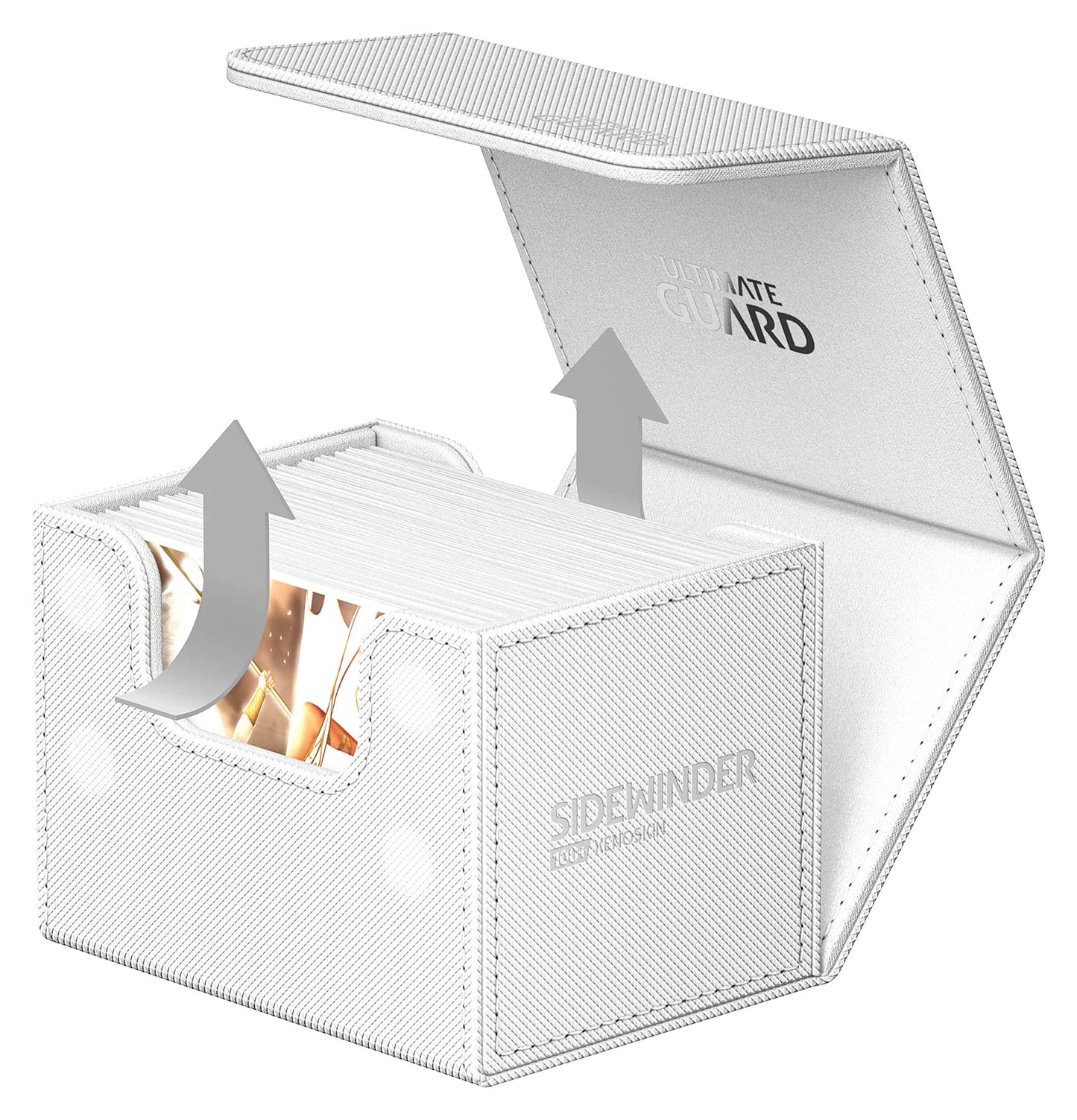 Ultimate Guard Sidewinder 100+, Deck Box For 100 Double-Sleeved Tcg Cards, White, Magnetic Closure & Microfiber Inner Lining For