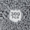 Webrick 300 Pcs Classic Building Bricks, Light Gray Bulk Bricks,Compatible With Major Brands Parts And Pieces, Creative Building