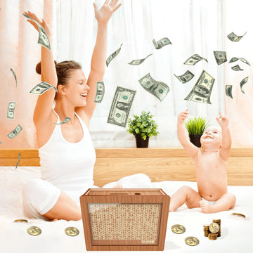 Piggy Bank For Adults Kids, Wooden Coin Bank For Boys And Girls, Adults Money Box With Counter For Savings Goal $10000 Best Gift