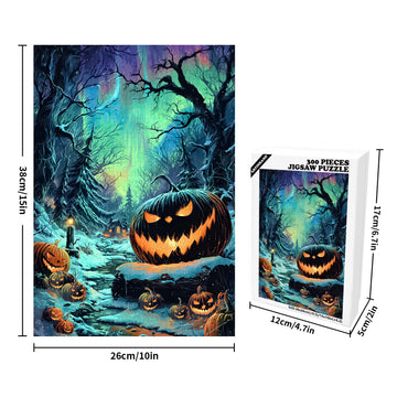 Great Jigsaw Puzzles for mature-themeds 300 Pieces Halloween Pumpkins Forest Puzzles for mature-themeds Toys Gift Family Decoration Kids Puzzle