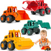 Beestech Construction Toys for 3 Years Old Boys Girls Kids, Friction Powered Construction Truck Toys Vehicles Sand Toys Trucks E