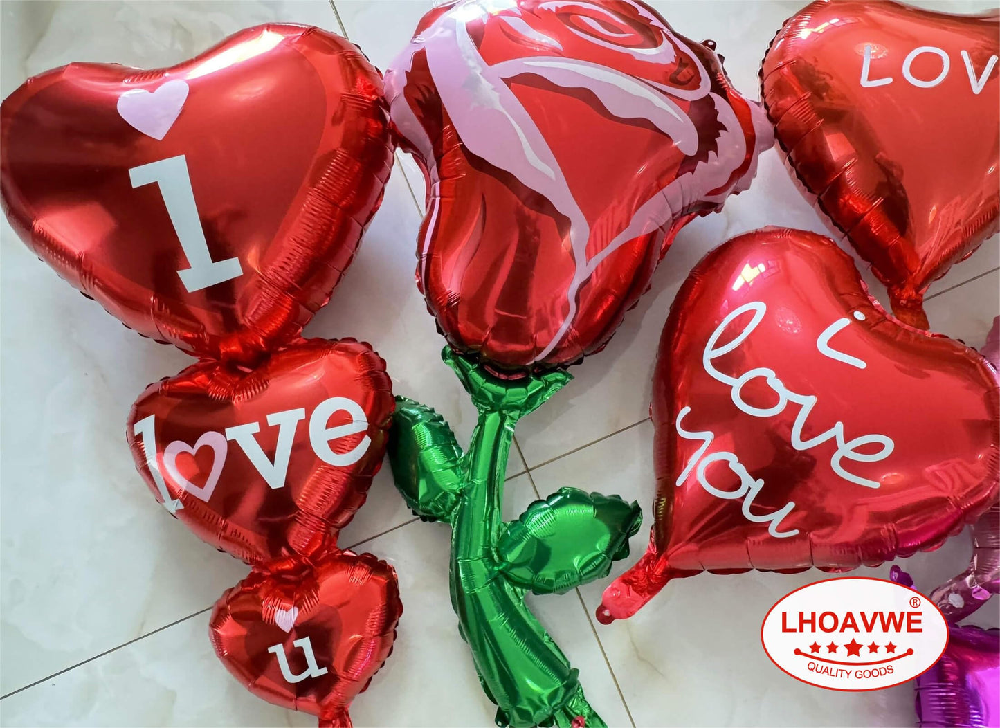 12 Pcs 18 Inch Red Heart Balloons Red Flower Rose Balloons Red Valentines Day Decorations For Valentines Day Bridal Shower Weddi