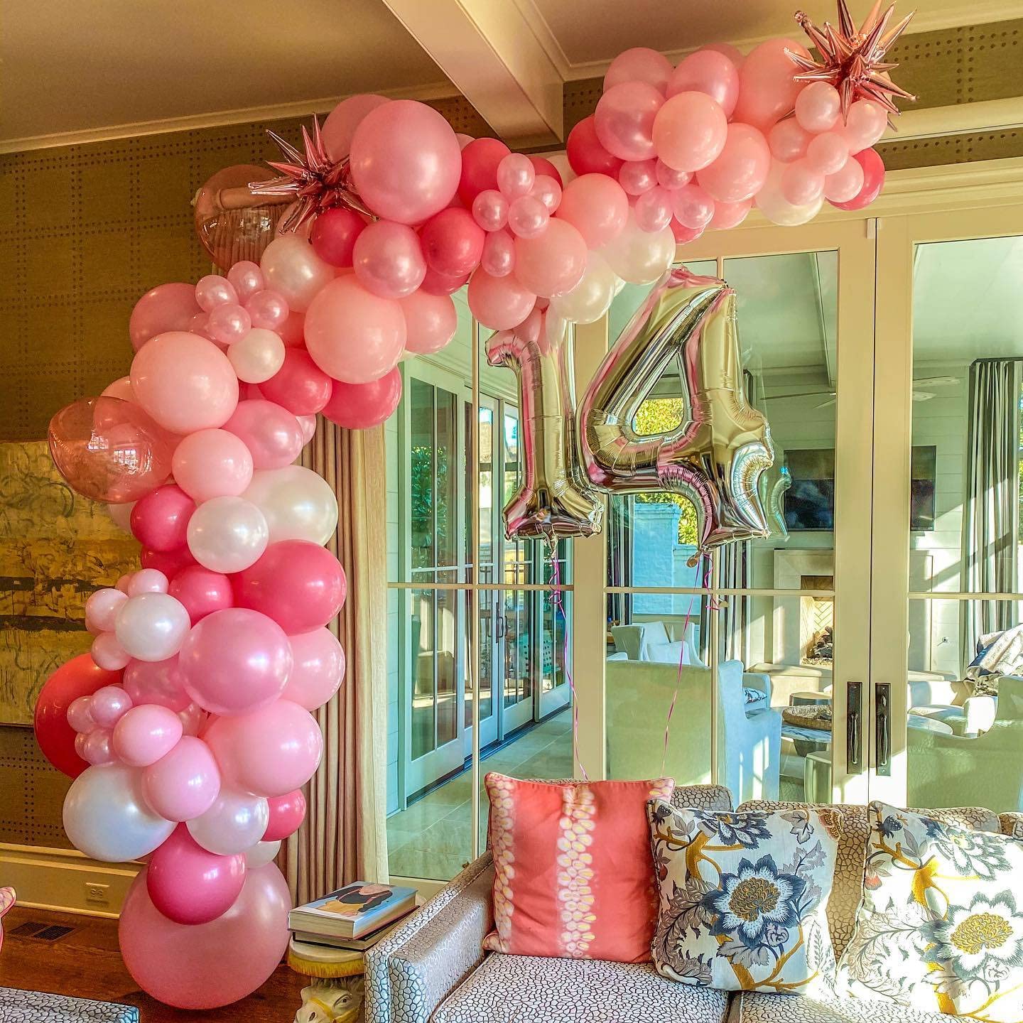 LHOAVWE 40 Inch Silver 14 Number Balloons - Aluminum 14th Birthday Party Decorations
