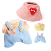 17 cm Doll Clothes 3-Piece Set Stylish Clothes for 17cm Doll enhanced Outfit with Accessories for Doll - Red Heart Pink Hat & Tshirt & Star Romper (NO Doll)