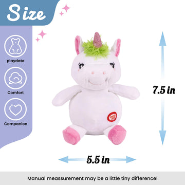 Hopearl Talking Unicorn Repeats What You Say Nodding Electric Interactive Animated Toy Speaking Plush Buddy Birthday Festival fo
