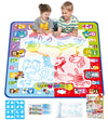 Jasonwell Aqua Water Doodle Mat 31 X 31 Inches Extra Large Magic Drawing Doodling Mat Coloring Mat Educational Toys Gifts For Kids Toddlers Boys Girls Age 2 3 4 5 6 7 8 Year Old (Alphabet)