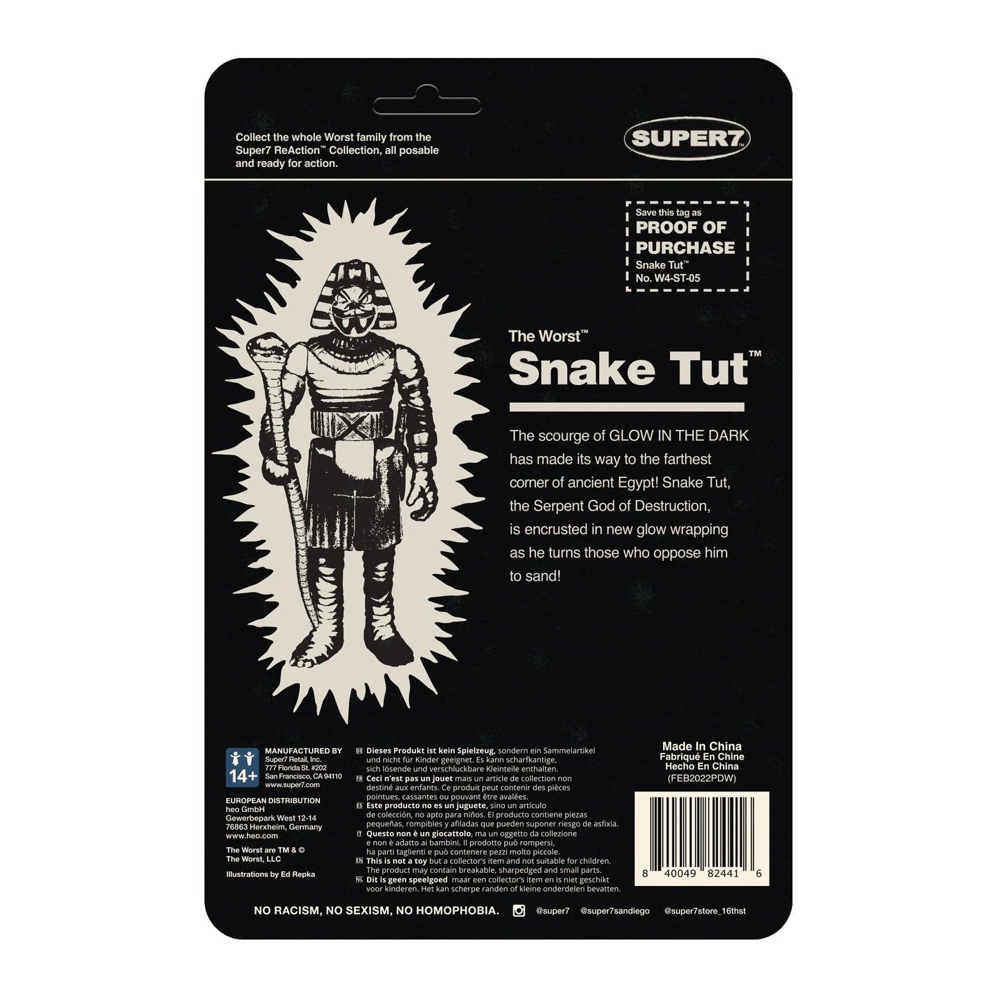 Super7 The Worst Snake TUT (Monster Glow) - 3.75'' The Worst Action Figure Collectibles and Retro Toys