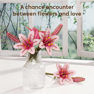 Robotime Lily Flower Kit, 3D Wooden Flower Puzzle For Adults, Relax Craft For Adults Women, Wooden Artificial Flower Decorations