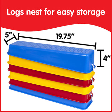Edx Education Step-A-Logs - Supplies For Physical Play - Indoor And Outdoor - Exercise And Gross Motor Skills - Stackable - Build Coordination