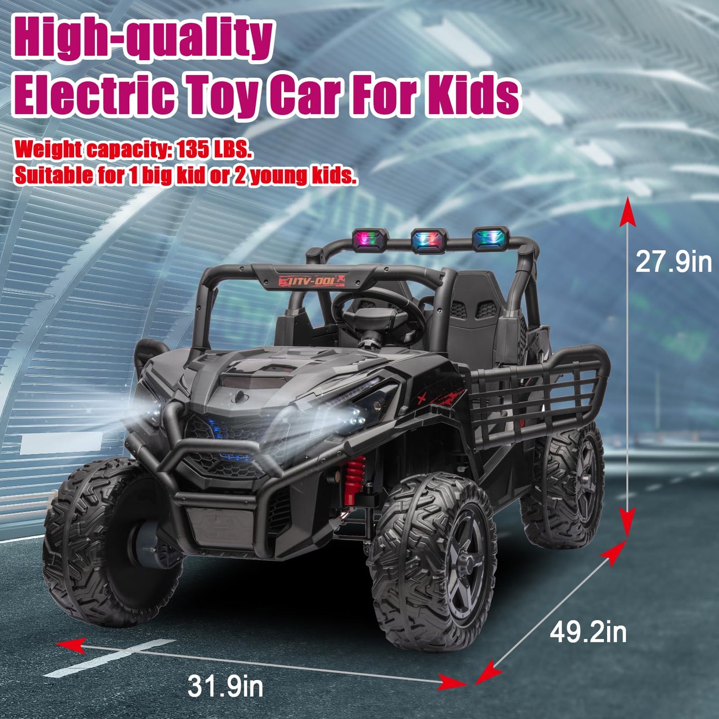 Nitoess 2 Seater 24V For 3+Years Kid'S Silverado Hd Pickup Truck Electric Car Toy Eva Tires Ride Car With Remote Control, Ride On Car For Kids,Pink…