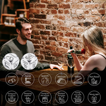 Valentines Day Gifts for Her Him Date Night Ideas for Couple Date Night Dice Food Dice Anniversary Birthday Gifts for Boyfriend