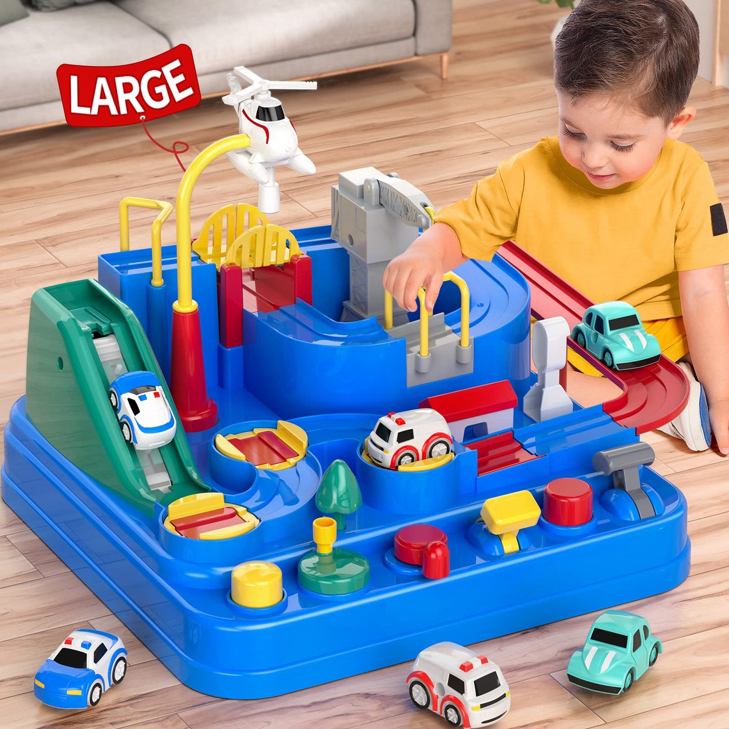 Kids Toys For 3 4 5 6 7 8 Year Old Boys Girls Race Tracks Car Adventures Toys For Boys Age 3, City Car Toys For Toddlers 2-4 Years, Educational Christmas Birthday Gifts