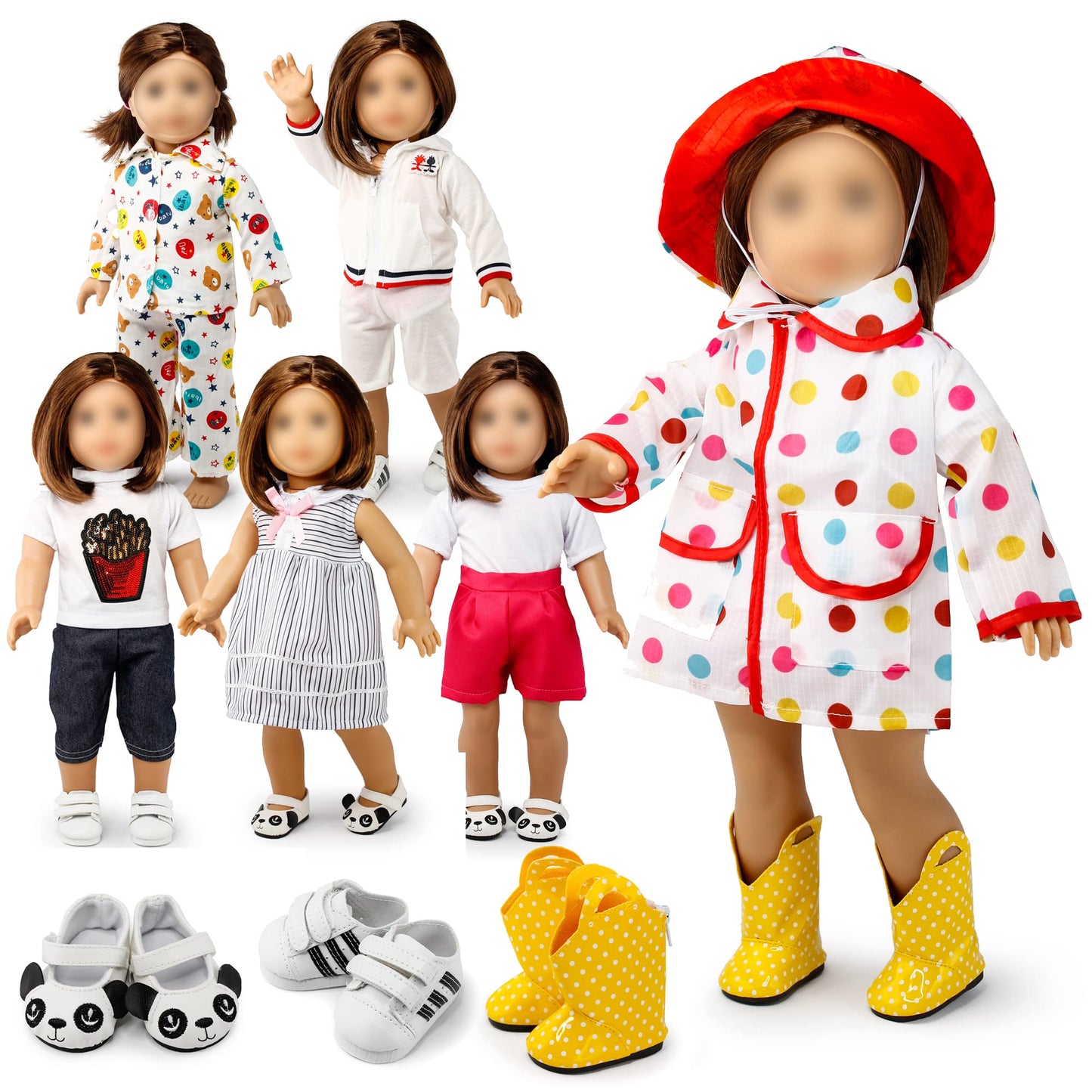 Oct17 Doll Clothes For American Girl 18 Inch Dolls Wardrobe Makeover Outift Christmas Santa Casual Dress Boots Bundle