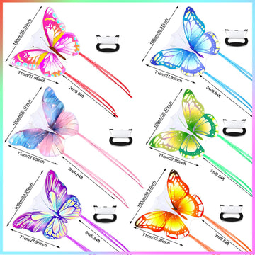 Leitee 6 Pack Large Kite For Kids And Adults Butterfly Kite For Kids Age 4-8-12 Dragonfly Owl Parrot Eagle Goldfish Teens Toy Ea