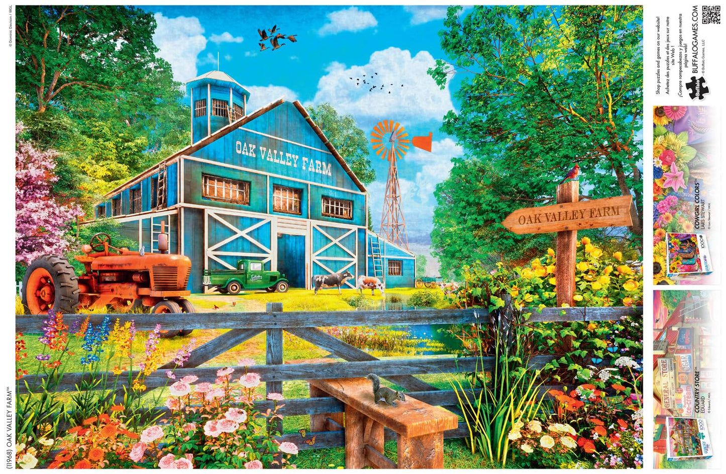 Buffalo Games - Dominic Davison - Oak Valley Farm - 1000 Piece Jigsaw Puzzle For Adults -Challenging Puzzle Perfect For Game Nights - Finished Size Is 26.75 X 19.75