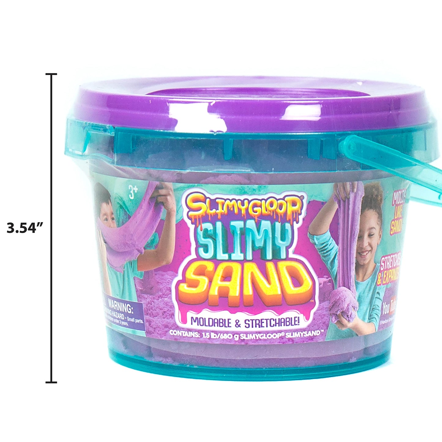 Slimysand By Horizon Group Usa, 1.5 Lbs Of Stretchable, Expandable, Moldable Cloud Slime, Non Stick, Slimy Play Sand In A Reusable Bucket, Purple- A Sensory Activity