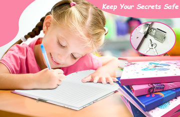 Ginmlyda Girls Diary With Lock For Kids, 7X5.25 Inches 160 Lined Pages Secret Pink Butterfly Notebook For Girls Journal With Loc